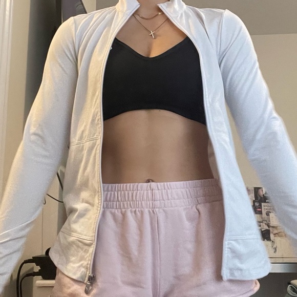 White Atheltic Zip-Up - Picture 2 of 6